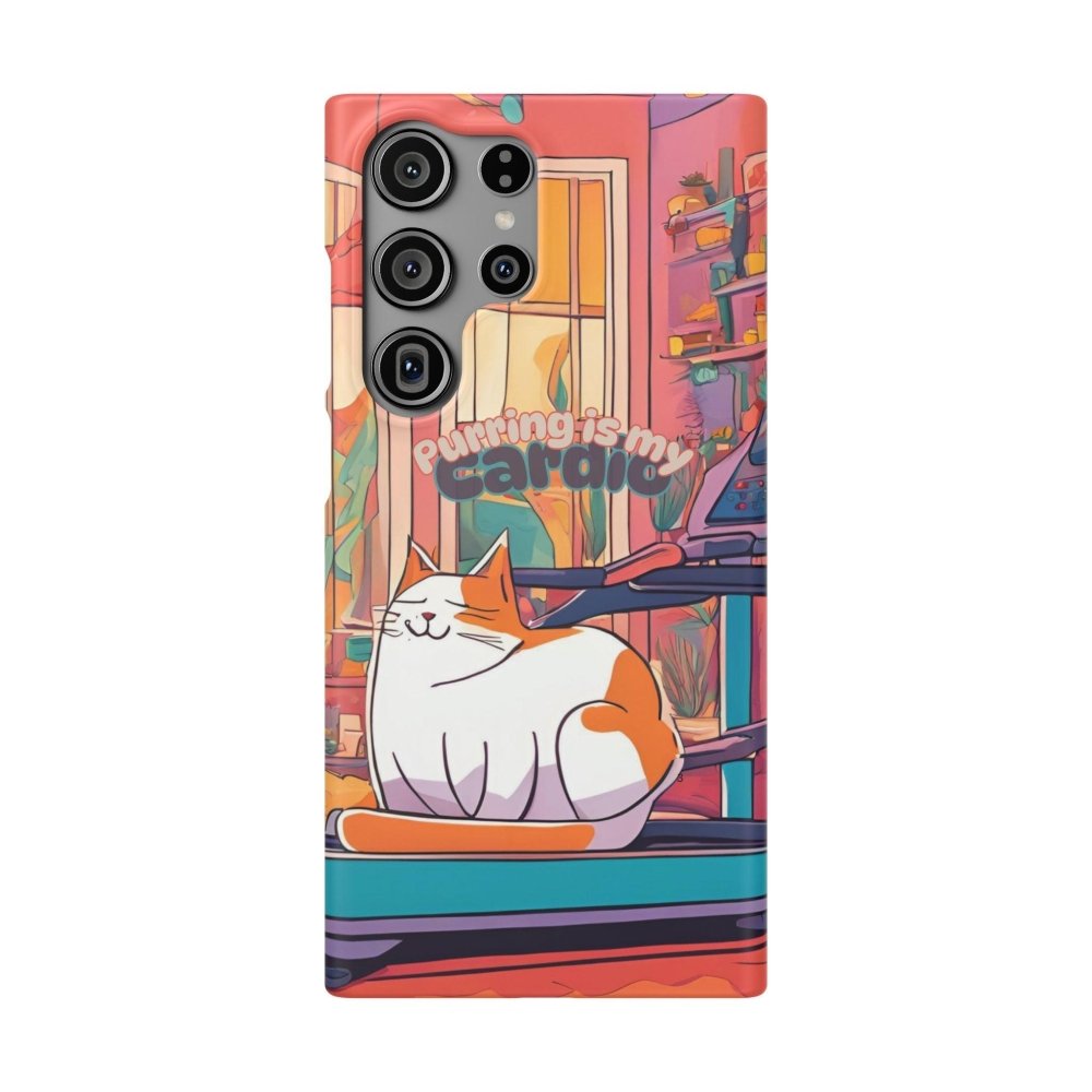 Purring Is My Cardio Phone Case – Funny Cat Snap Cover - Love From Snowy Shop