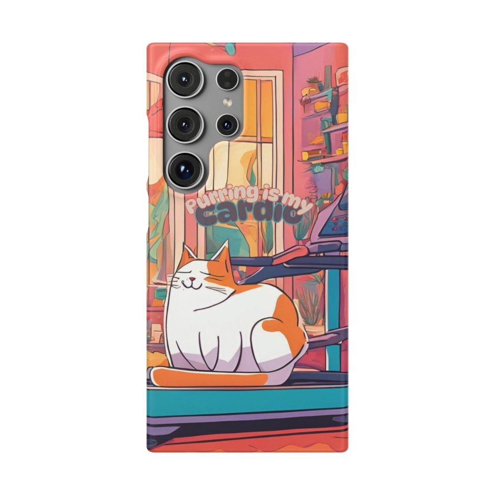 Purring Is My Cardio Phone Case – Funny Cat Snap Cover - Love From Snowy Shop