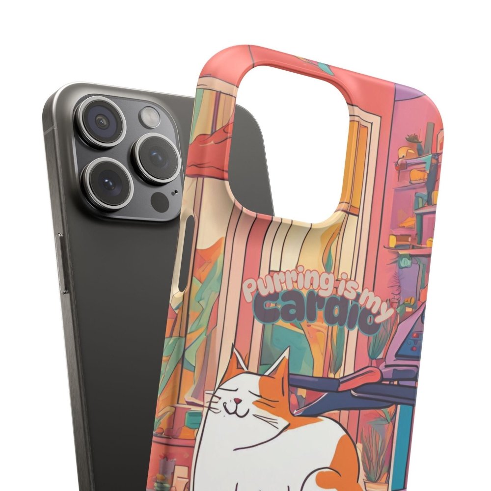 Purring Is My Cardio Phone Case – Funny Cat Snap Cover - Love From Snowy Shop