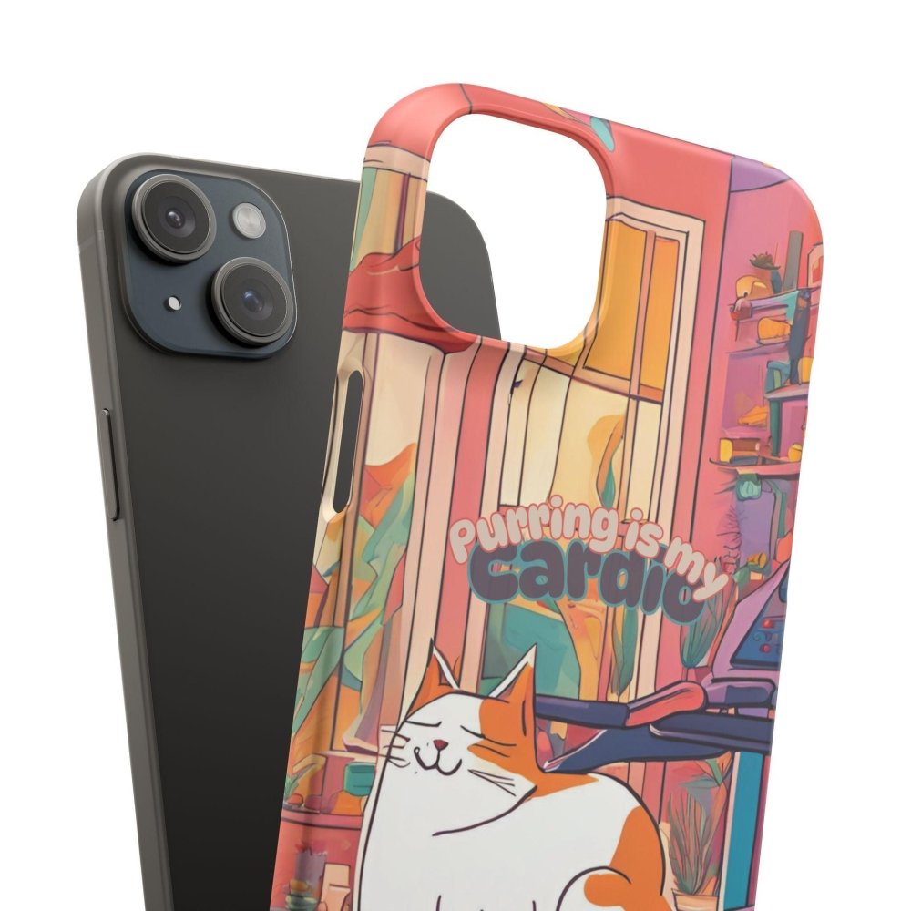 Purring Is My Cardio Phone Case – Funny Cat Snap Cover - Love From Snowy Shop