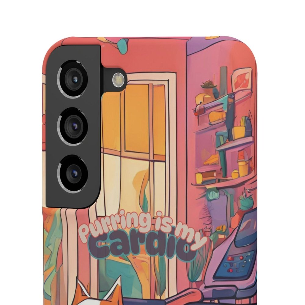 Purring Is My Cardio Phone Case – Funny Cat Snap Cover - Love From Snowy Shop