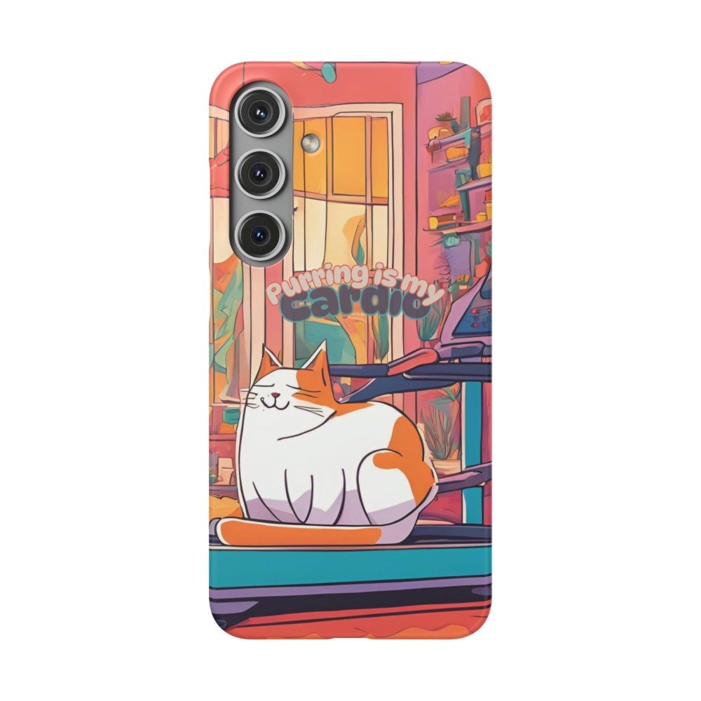 Purring Is My Cardio Phone Case – Funny Cat Snap Cover - Love From Snowy Shop