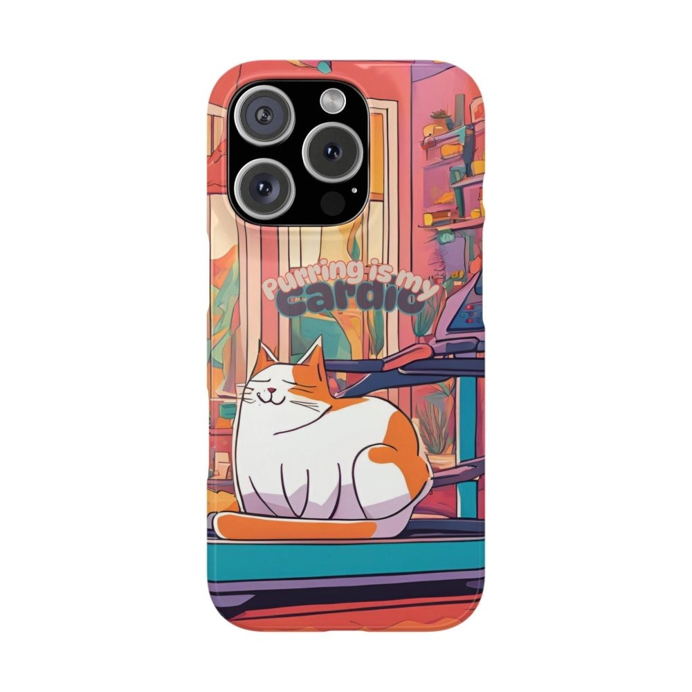 Purring Is My Cardio Phone Case – Funny Cat Snap Cover - Love From Snowy Shop