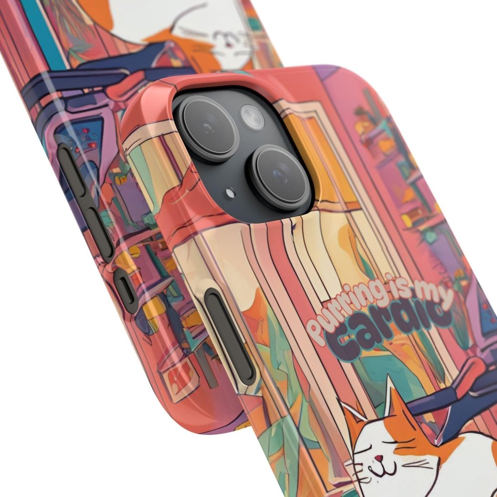 Purring Is My Cardio Phone Case – Funny Cat Snap Cover - Love From Snowy Shop