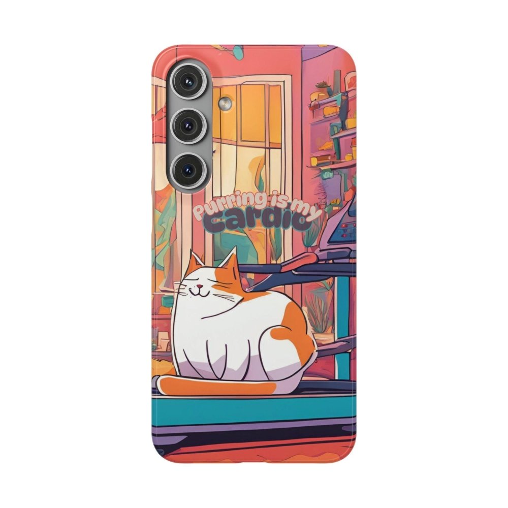 Purring Is My Cardio Phone Case – Funny Cat Snap Cover - Love From Snowy Shop