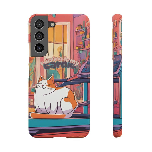 Purring Is My Cardio Phone Case – Funny Cat Snap Cover - Love From Snowy Shop