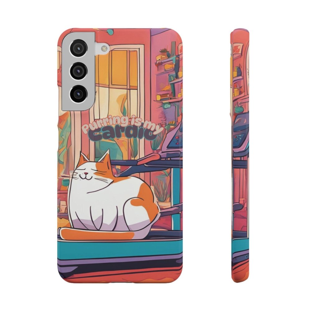 Purring Is My Cardio Phone Case – Funny Cat Snap Cover - Love From Snowy Shop