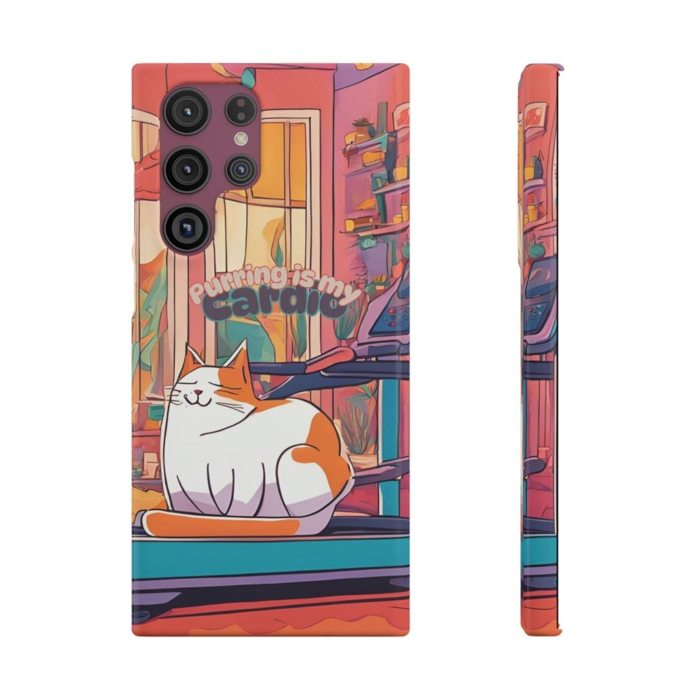 Purring Is My Cardio Phone Case – Funny Cat Snap Cover - Love From Snowy Shop