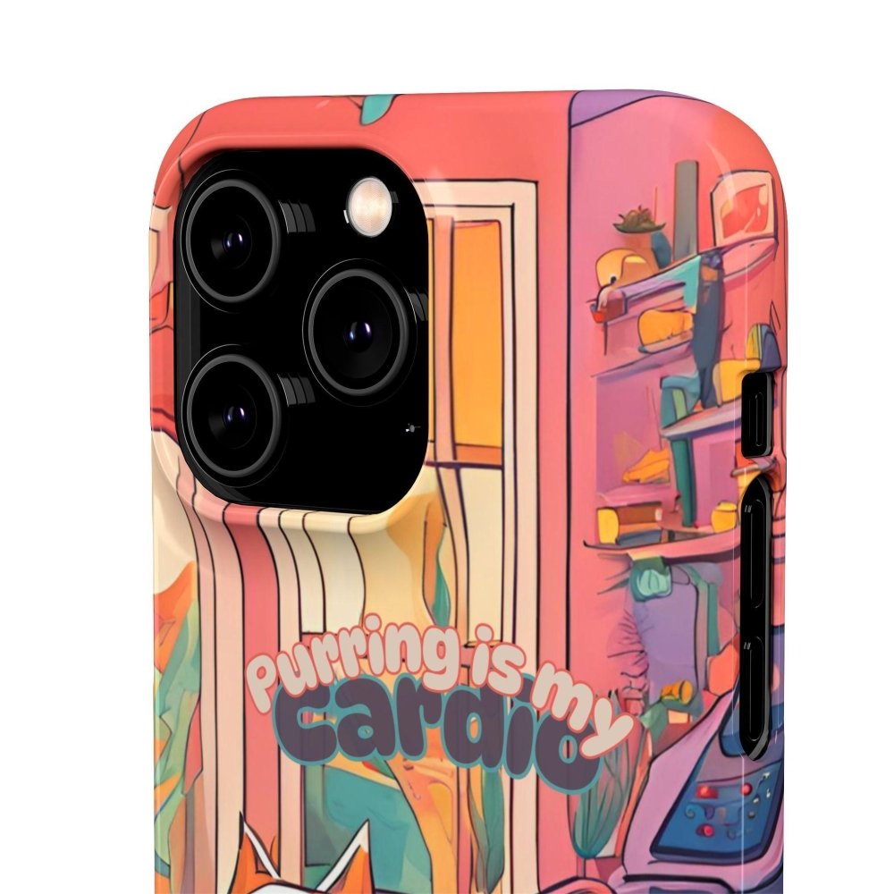 Purring Is My Cardio Phone Case – Funny Cat Snap Cover - Love From Snowy Shop