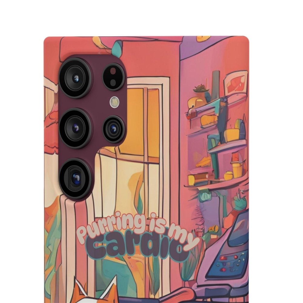 Purring Is My Cardio Phone Case – Funny Cat Snap Cover - Love From Snowy Shop