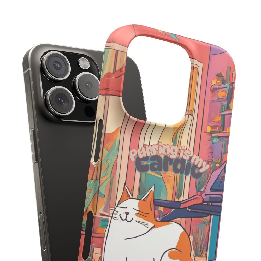 Purring Is My Cardio Phone Case – Funny Cat Snap Cover - Love From Snowy Shop