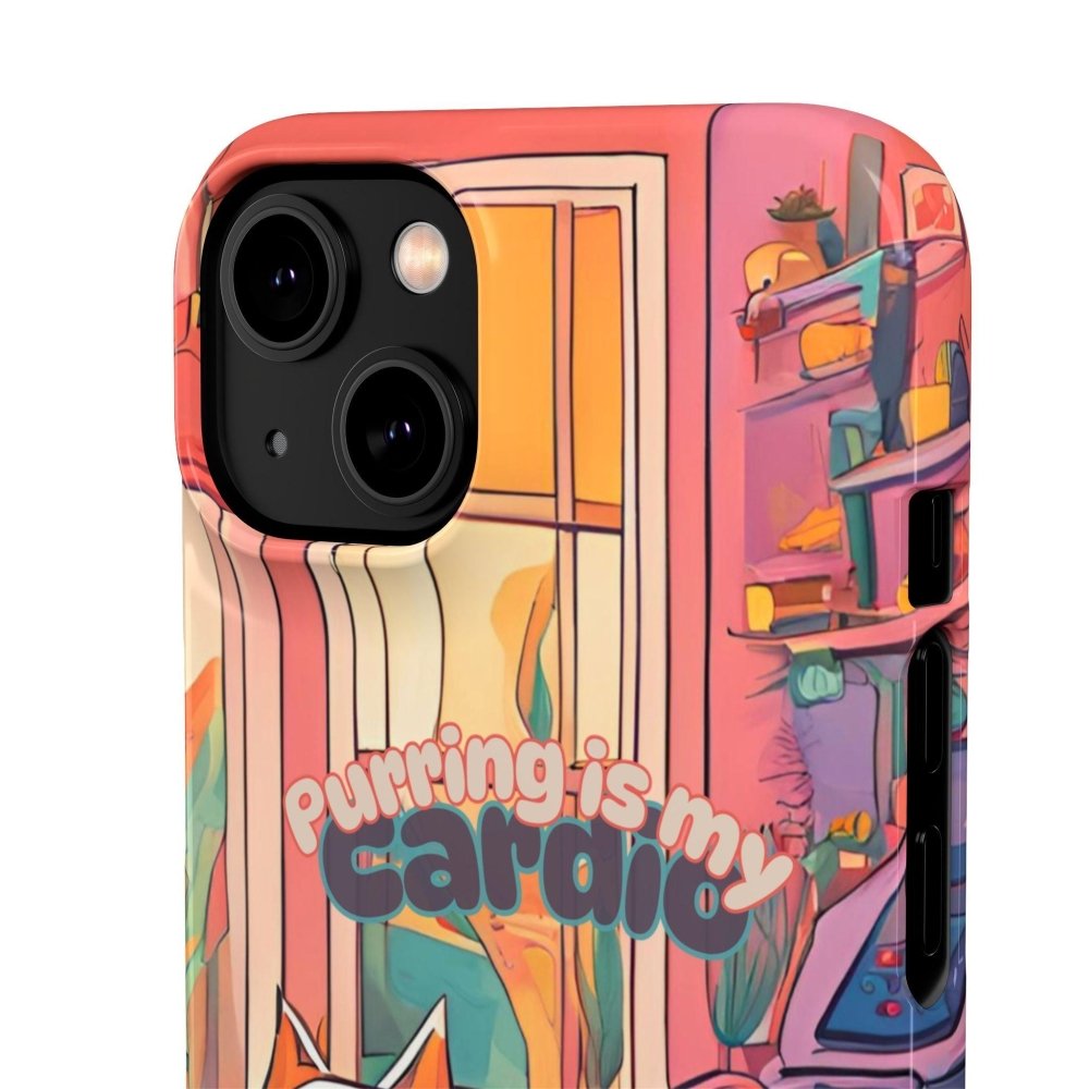 Purring Is My Cardio Phone Case – Funny Cat Snap Cover - Love From Snowy Shop