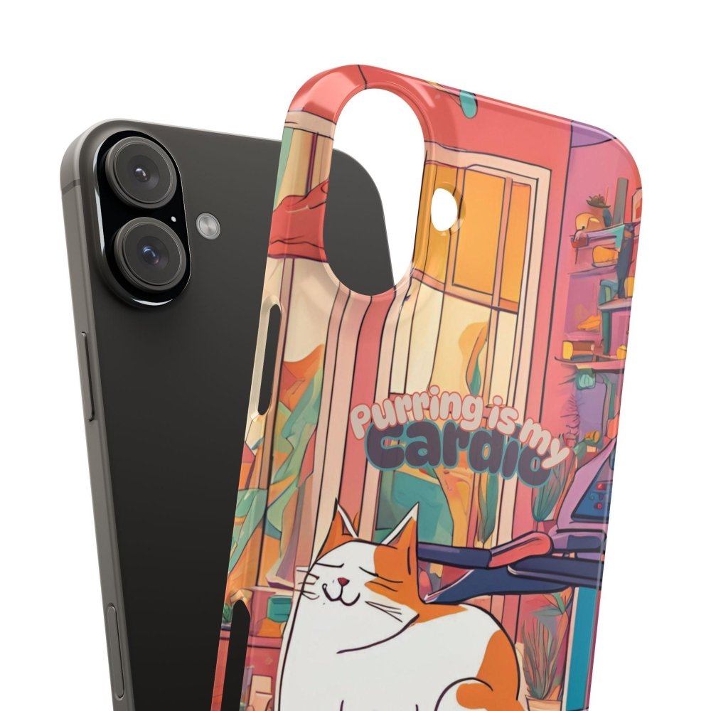 Purring Is My Cardio Phone Case – Funny Cat Snap Cover - Love From Snowy Shop