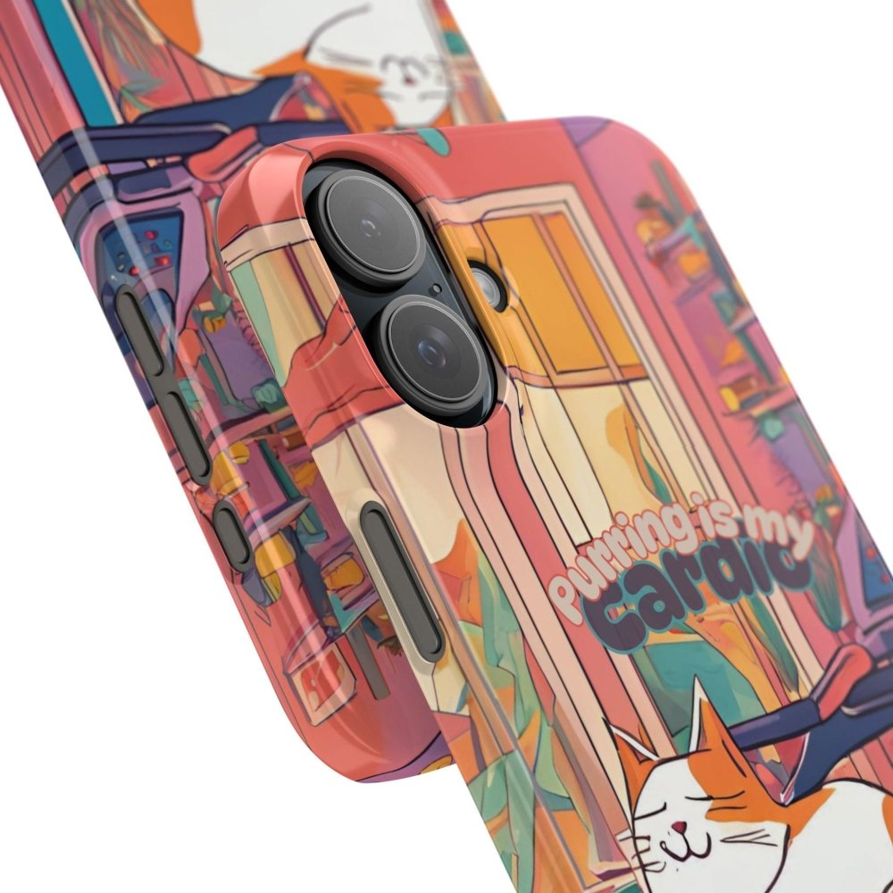 Purring Is My Cardio Phone Case – Funny Cat Snap Cover - Love From Snowy Shop