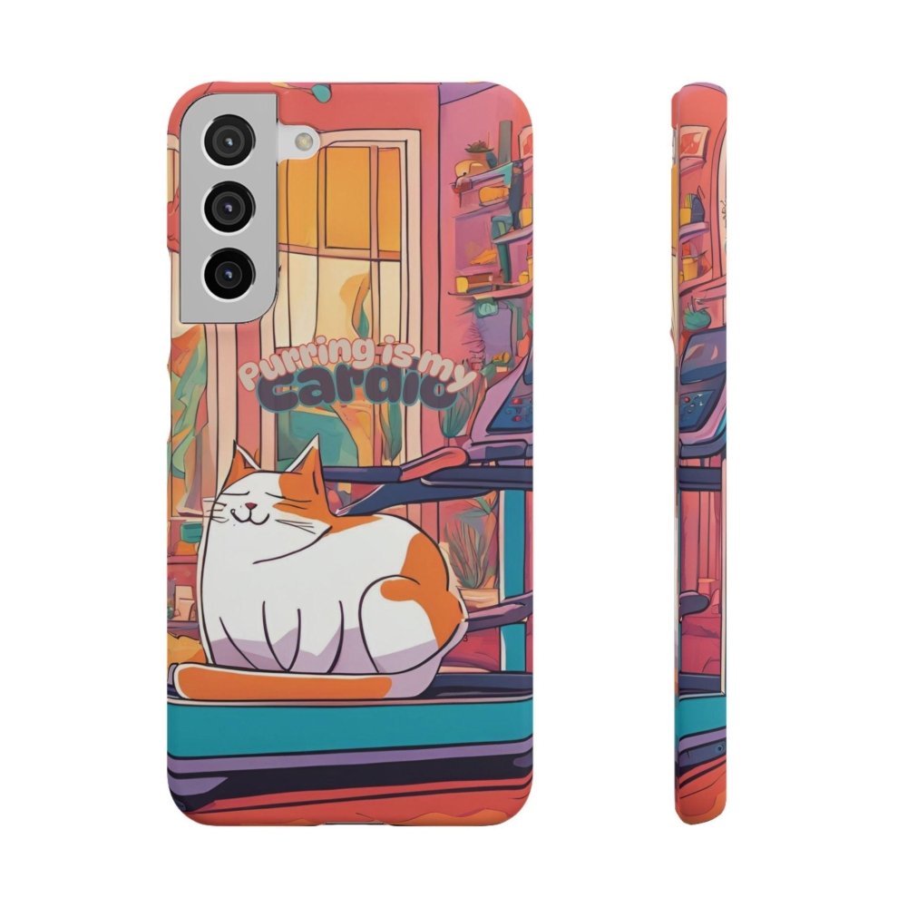 Purring Is My Cardio Phone Case – Funny Cat Snap Cover - Love From Snowy Shop