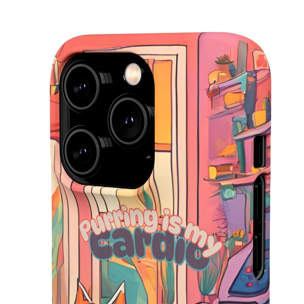 Purring Is My Cardio Phone Case – Funny Cat Snap Cover - Love From Snowy Shop
