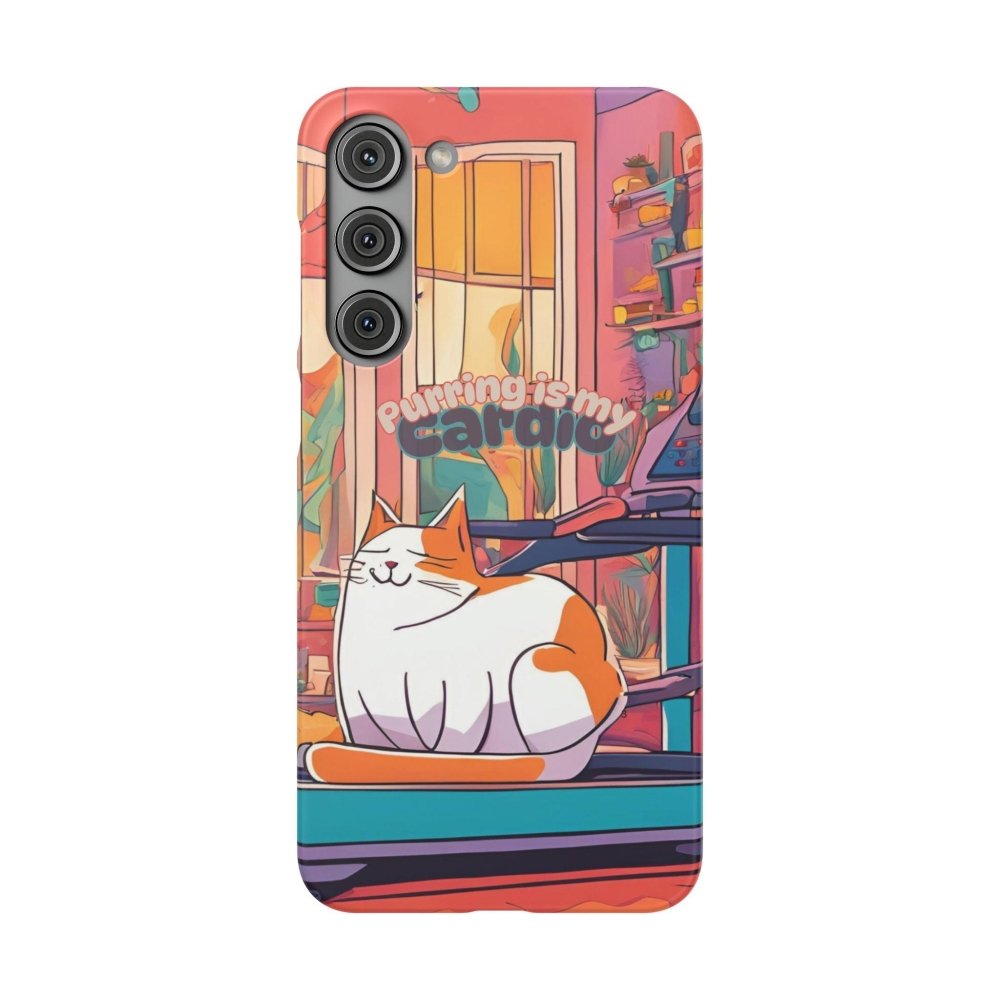Purring Is My Cardio Phone Case – Funny Cat Snap Cover - Love From Snowy Shop