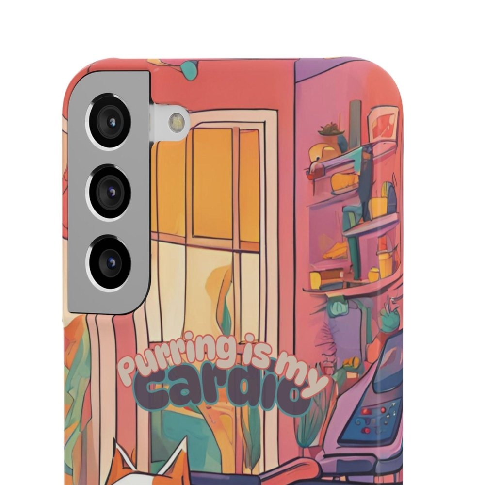 Purring Is My Cardio Phone Case – Funny Cat Snap Cover - Love From Snowy Shop
