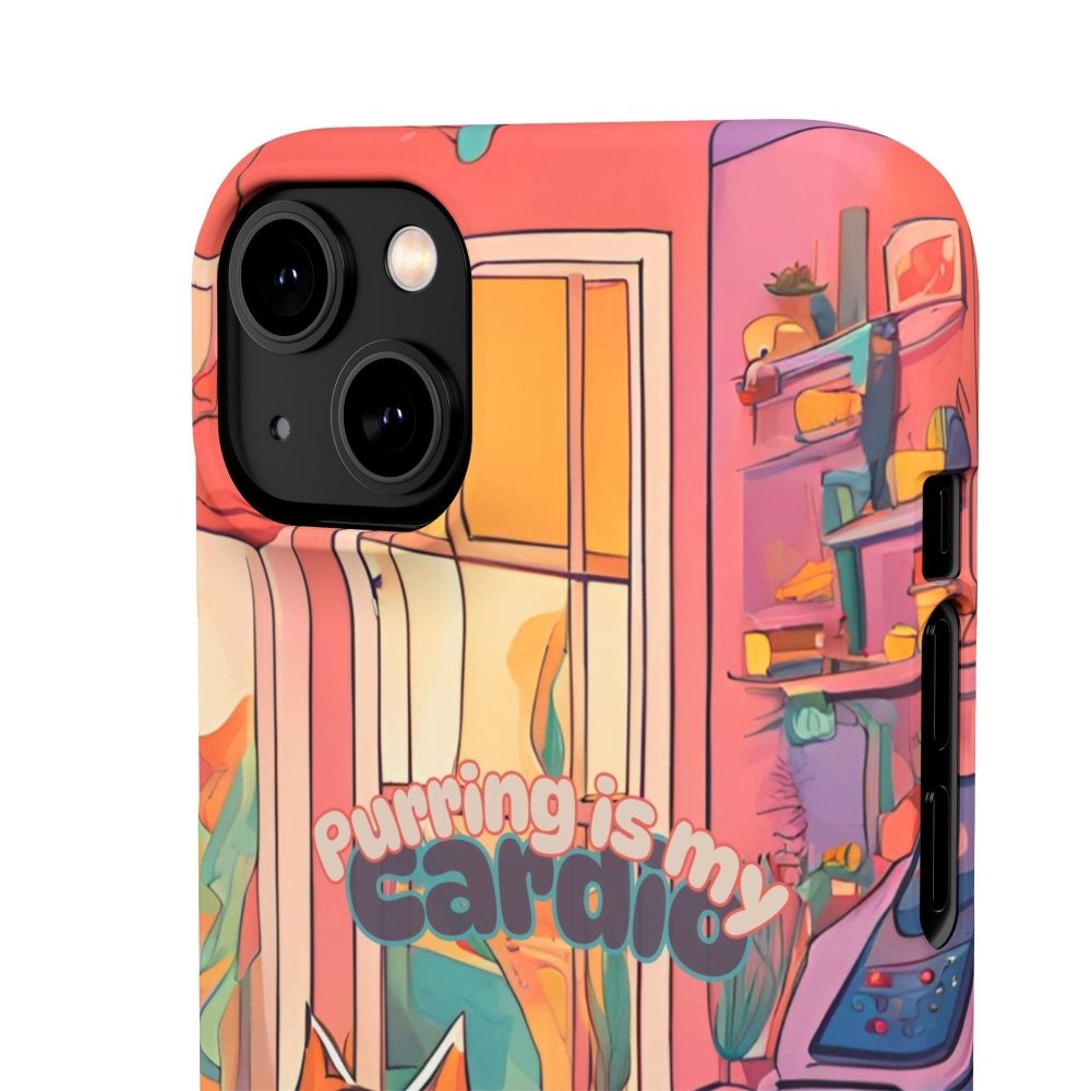 Purring Is My Cardio Phone Case – Funny Cat Snap Cover - Love From Snowy Shop