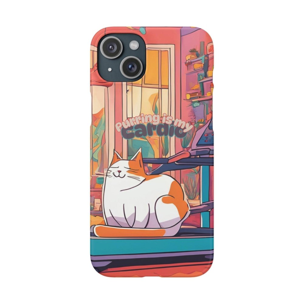 Purring Is My Cardio Phone Case – Funny Cat Snap Cover - Love From Snowy Shop
