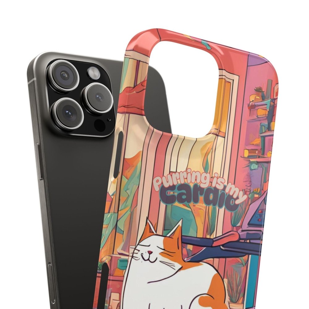 Purring Is My Cardio Phone Case – Funny Cat Snap Cover - Love From Snowy Shop