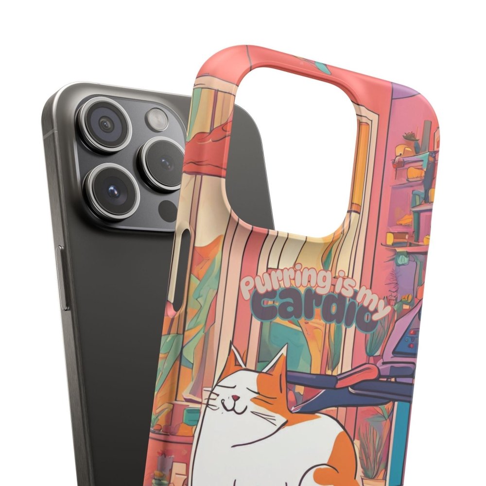 Purring Is My Cardio Phone Case – Funny Cat Snap Cover - Love From Snowy Shop