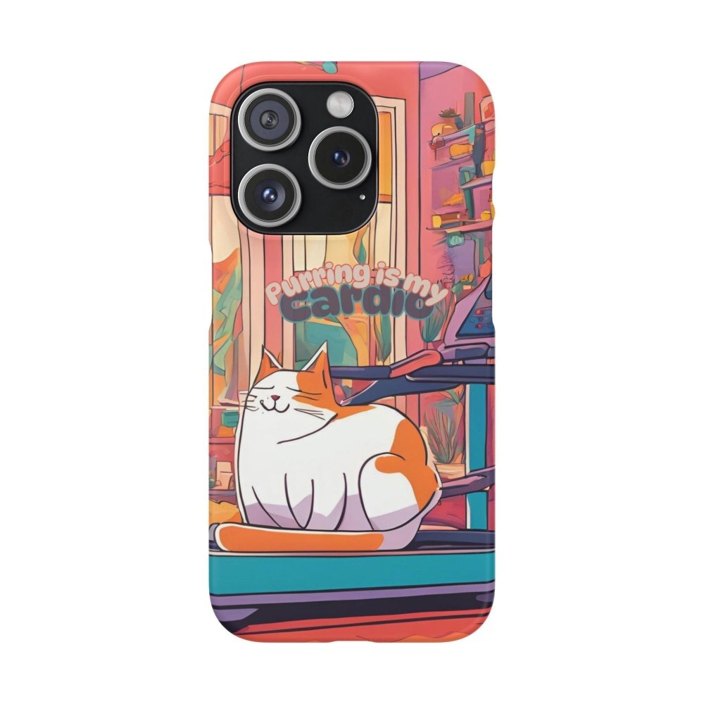 Purring Is My Cardio Phone Case – Funny Cat Snap Cover - Love From Snowy Shop