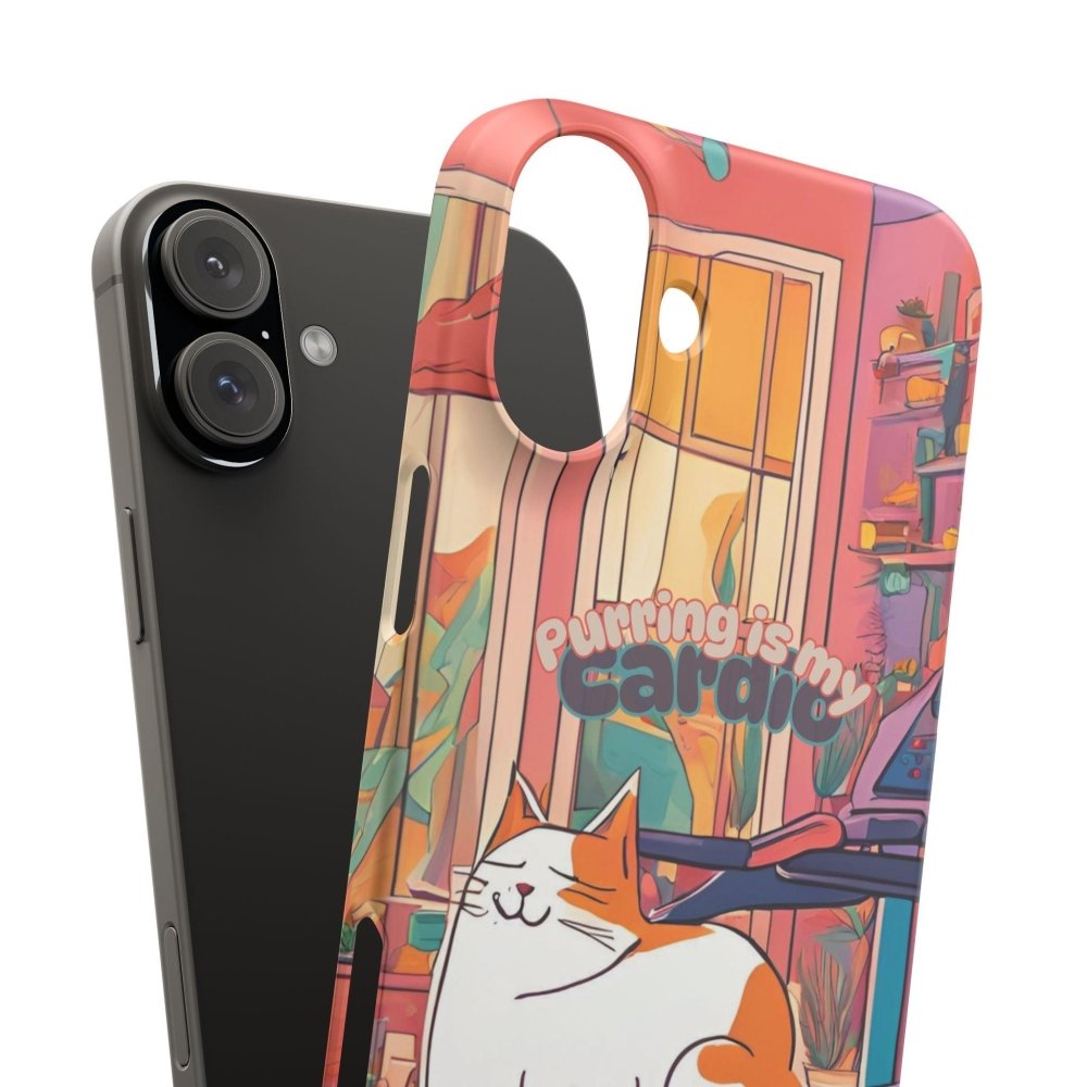 Purring Is My Cardio Phone Case – Funny Cat Snap Cover - Love From Snowy Shop