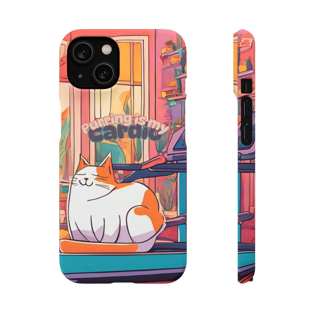 Purring Is My Cardio Phone Case – Funny Cat Snap Cover - Love From Snowy Shop
