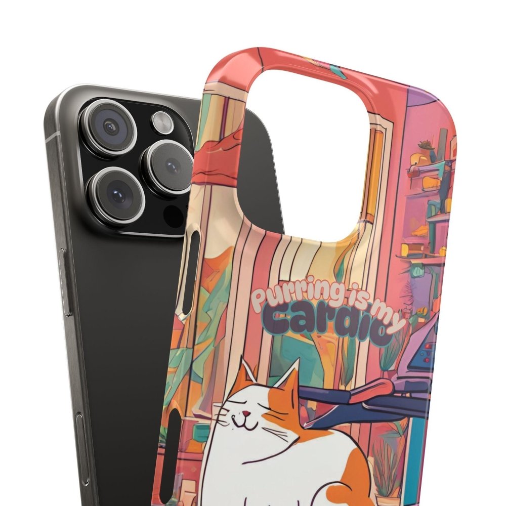 Purring Is My Cardio Phone Case – Funny Cat Snap Cover - Love From Snowy Shop