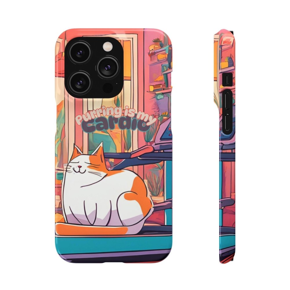Purring Is My Cardio Phone Case – Funny Cat Snap Cover - Love From Snowy Shop