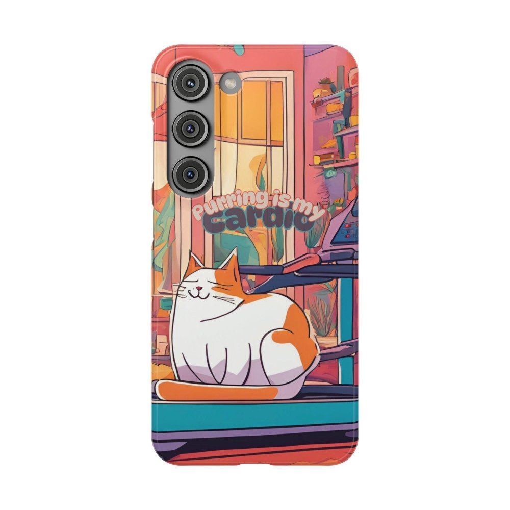 Purring Is My Cardio Phone Case – Funny Cat Snap Cover - Love From Snowy Shop