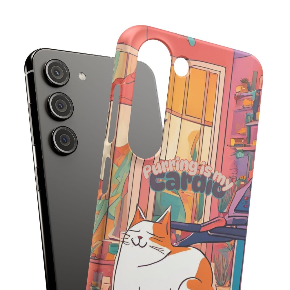 Purring Is My Cardio Phone Case – Funny Cat Snap Cover - Love From Snowy Shop