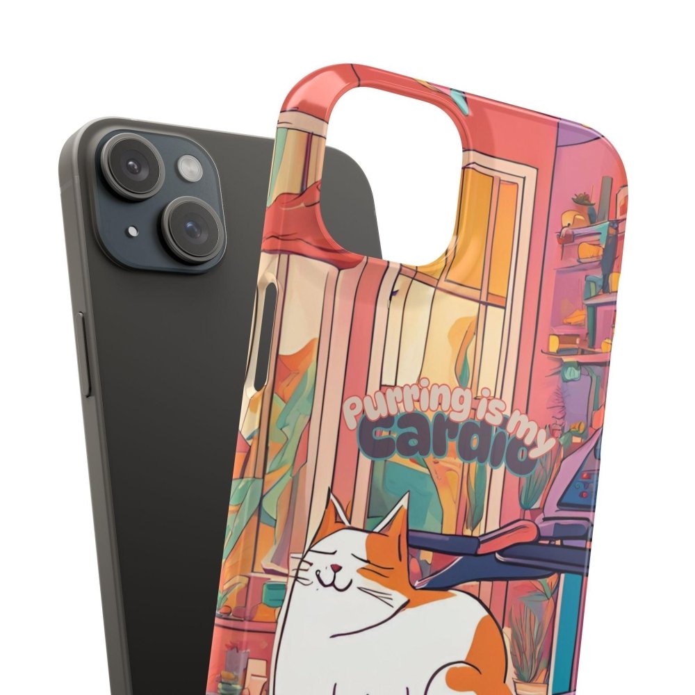 Purring Is My Cardio Phone Case – Funny Cat Snap Cover - Love From Snowy Shop