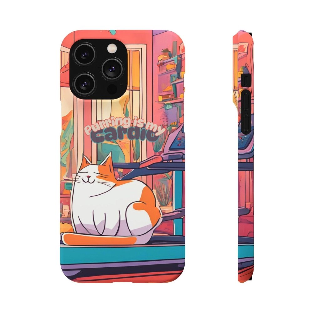 Purring Is My Cardio Phone Case – Funny Cat Snap Cover - Love From Snowy Shop