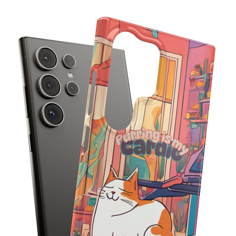 Purring Is My Cardio Phone Case – Funny Cat Snap Cover - Love From Snowy Shop
