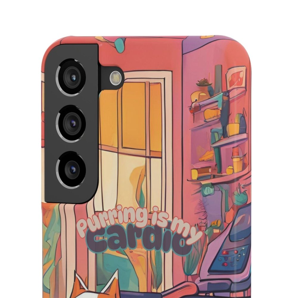Purring Is My Cardio Phone Case – Funny Cat Snap Cover - Love From Snowy Shop