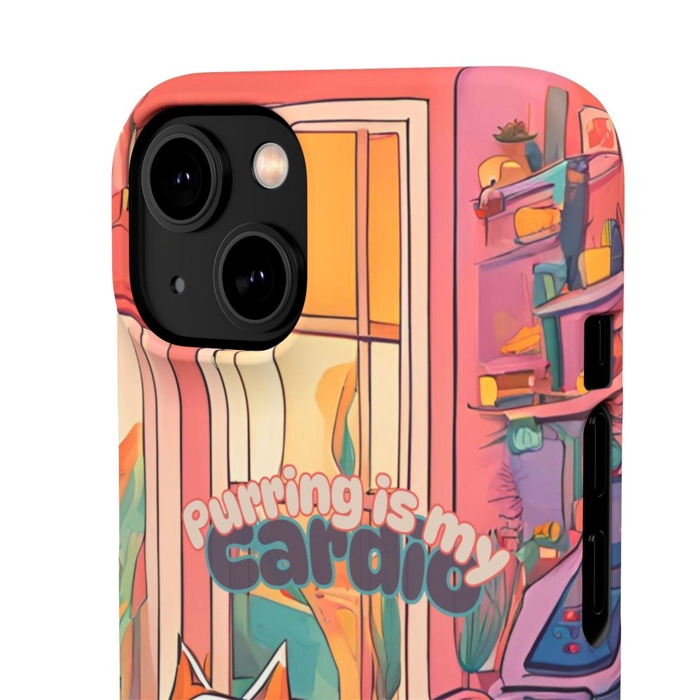 Purring Is My Cardio Phone Case – Funny Cat Snap Cover - Love From Snowy Shop