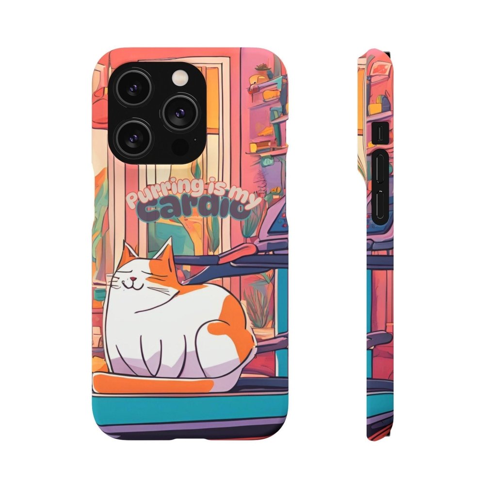 Purring Is My Cardio Phone Case – Funny Cat Snap Cover - Love From Snowy Shop