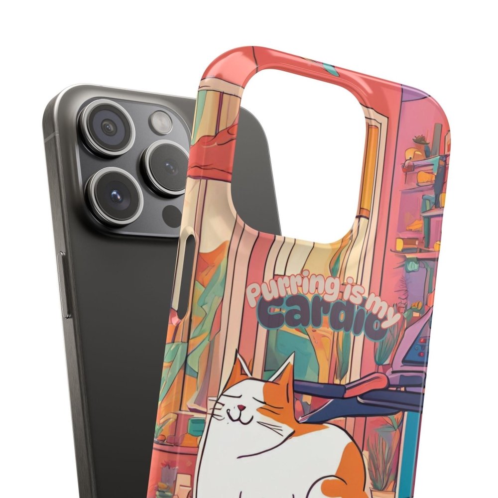 Purring Is My Cardio Phone Case – Funny Cat Snap Cover - Love From Snowy Shop