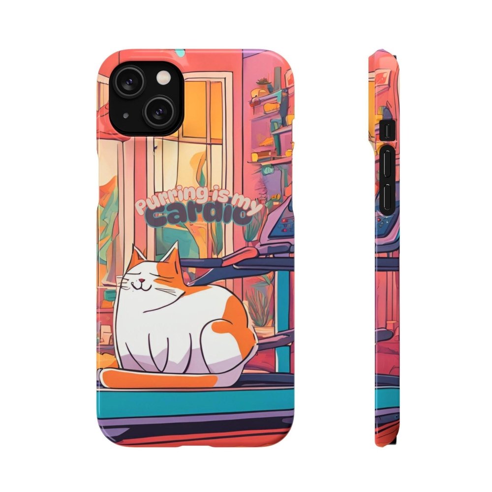 Purring Is My Cardio Phone Case – Funny Cat Snap Cover - Love From Snowy Shop