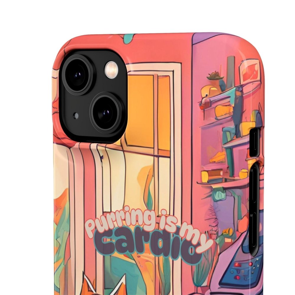 Purring Is My Cardio Phone Case – Funny Cat Snap Cover - Love From Snowy Shop