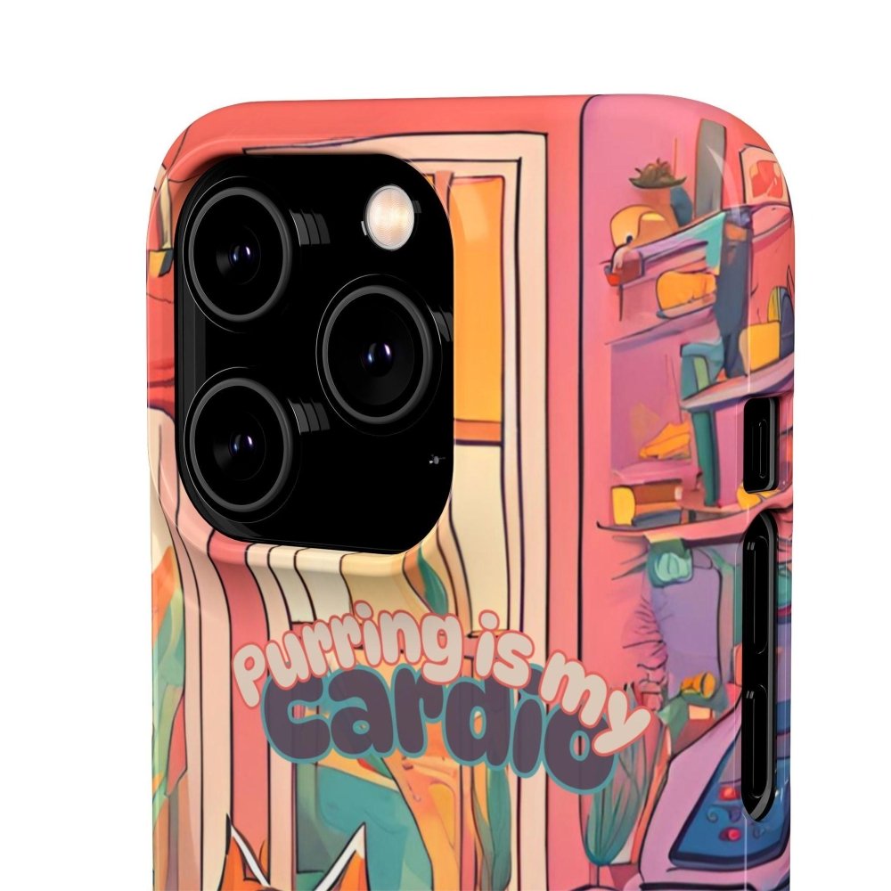 Purring Is My Cardio Phone Case – Funny Cat Snap Cover - Love From Snowy Shop
