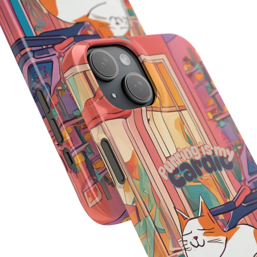 Purring Is My Cardio Phone Case – Funny Cat Snap Cover - Love From Snowy Shop