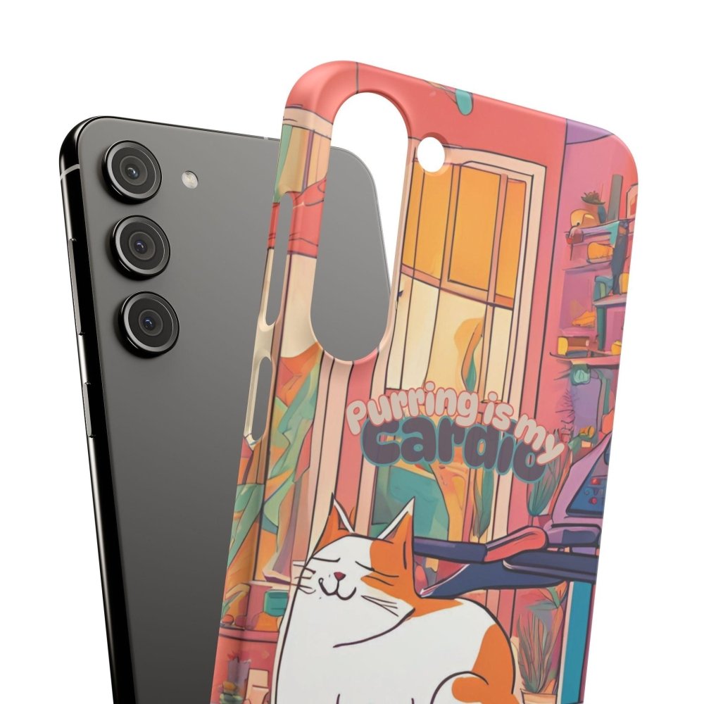 Purring Is My Cardio Phone Case – Funny Cat Snap Cover - Love From Snowy Shop