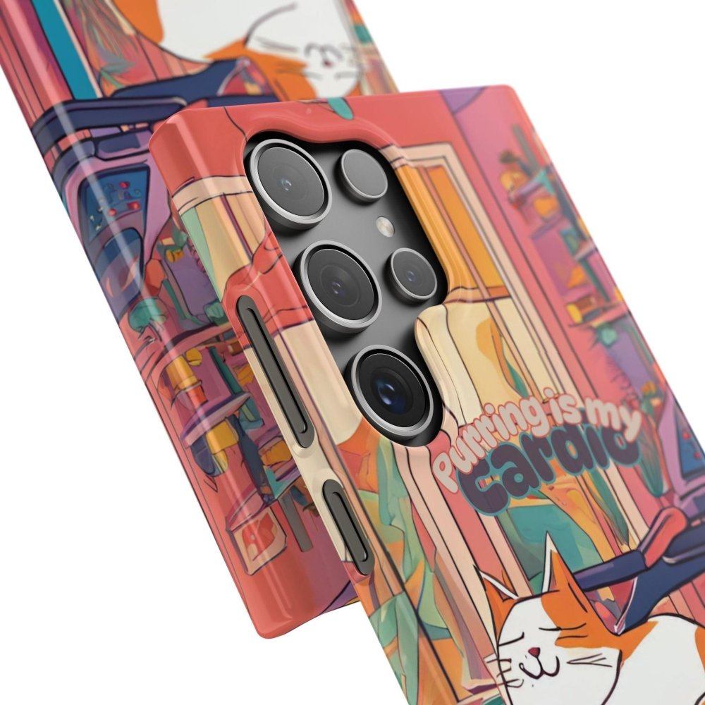 Purring Is My Cardio Phone Case – Funny Cat Snap Cover - Love From Snowy Shop