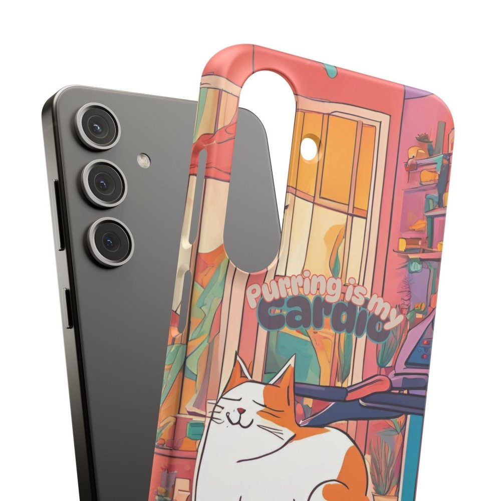 Purring Is My Cardio Phone Case – Funny Cat Snap Cover - Love From Snowy Shop