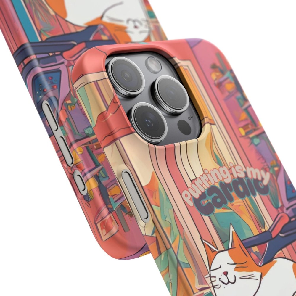Purring Is My Cardio Phone Case – Funny Cat Snap Cover - Love From Snowy Shop