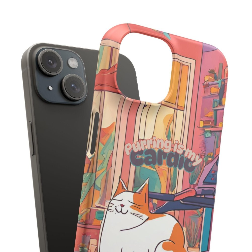 Purring Is My Cardio Phone Case – Funny Cat Snap Cover - Love From Snowy Shop