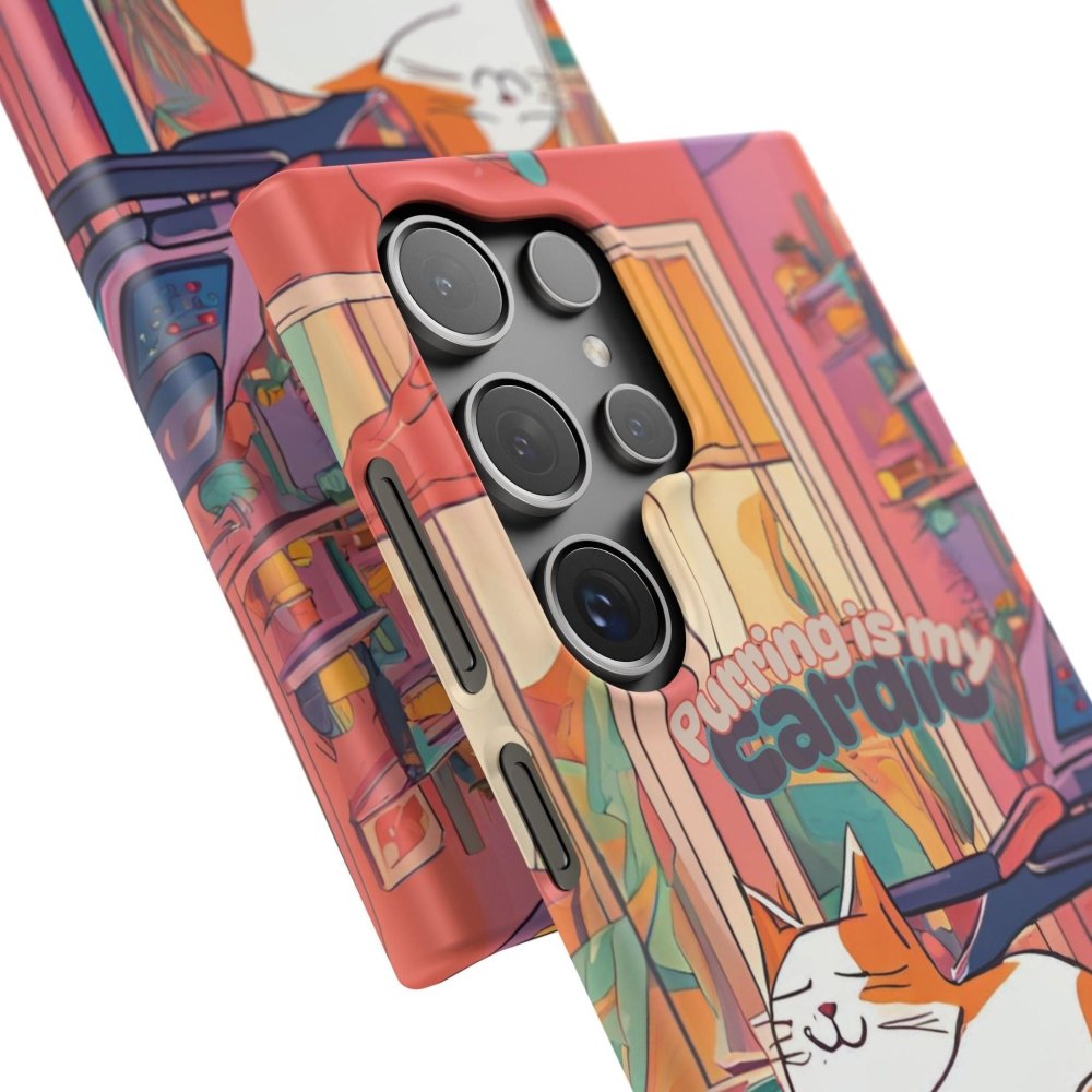 Purring Is My Cardio Phone Case – Funny Cat Snap Cover - Love From Snowy Shop